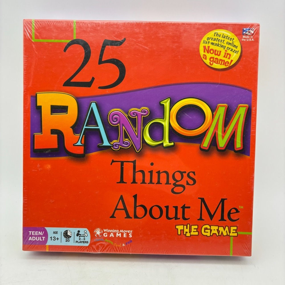 25 Random Things About Me The Game SEALED Winning Moves 2009 Trivia